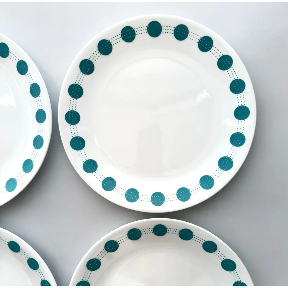 Set of 4 CORELLE SOUTH BEACH Pattern Dinner Plates 10-1/4